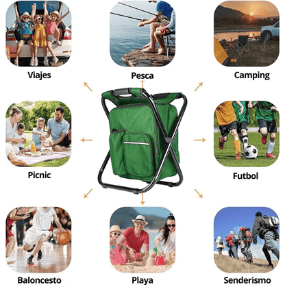 MOCHILA TÉRMICA 3 EN 1 CON TABURETE PLEGABLE